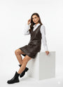 Abito in eco pelle con scollo a V DORABELLA