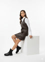 Abito in eco pelle con scollo a V DORABELLA