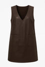 Abito in eco pelle con scollo a V DORABELLA XL / Cioccolato