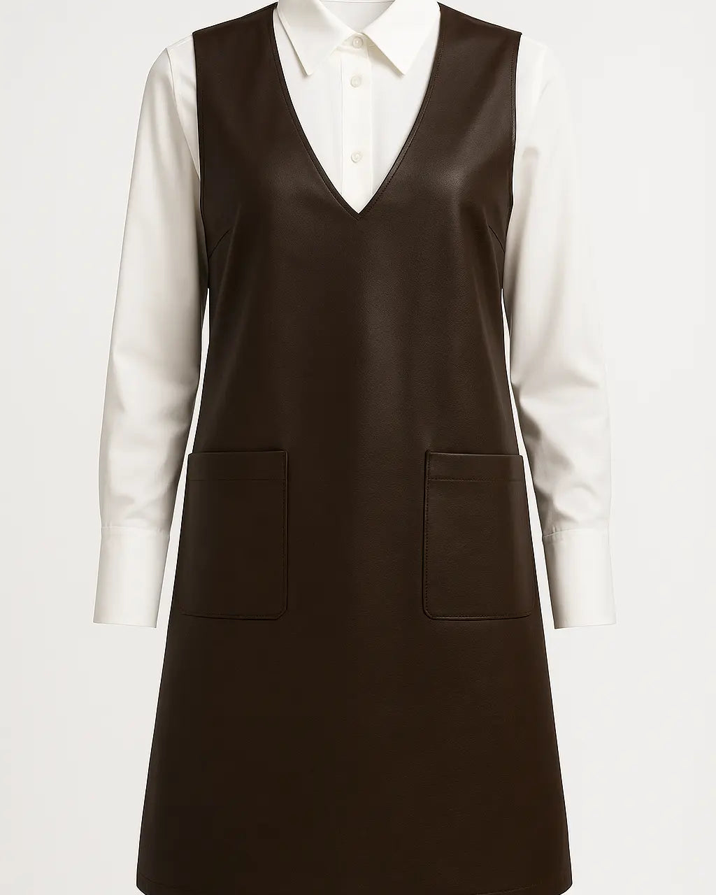 Abito in eco pelle con scollo a V DORABELLA