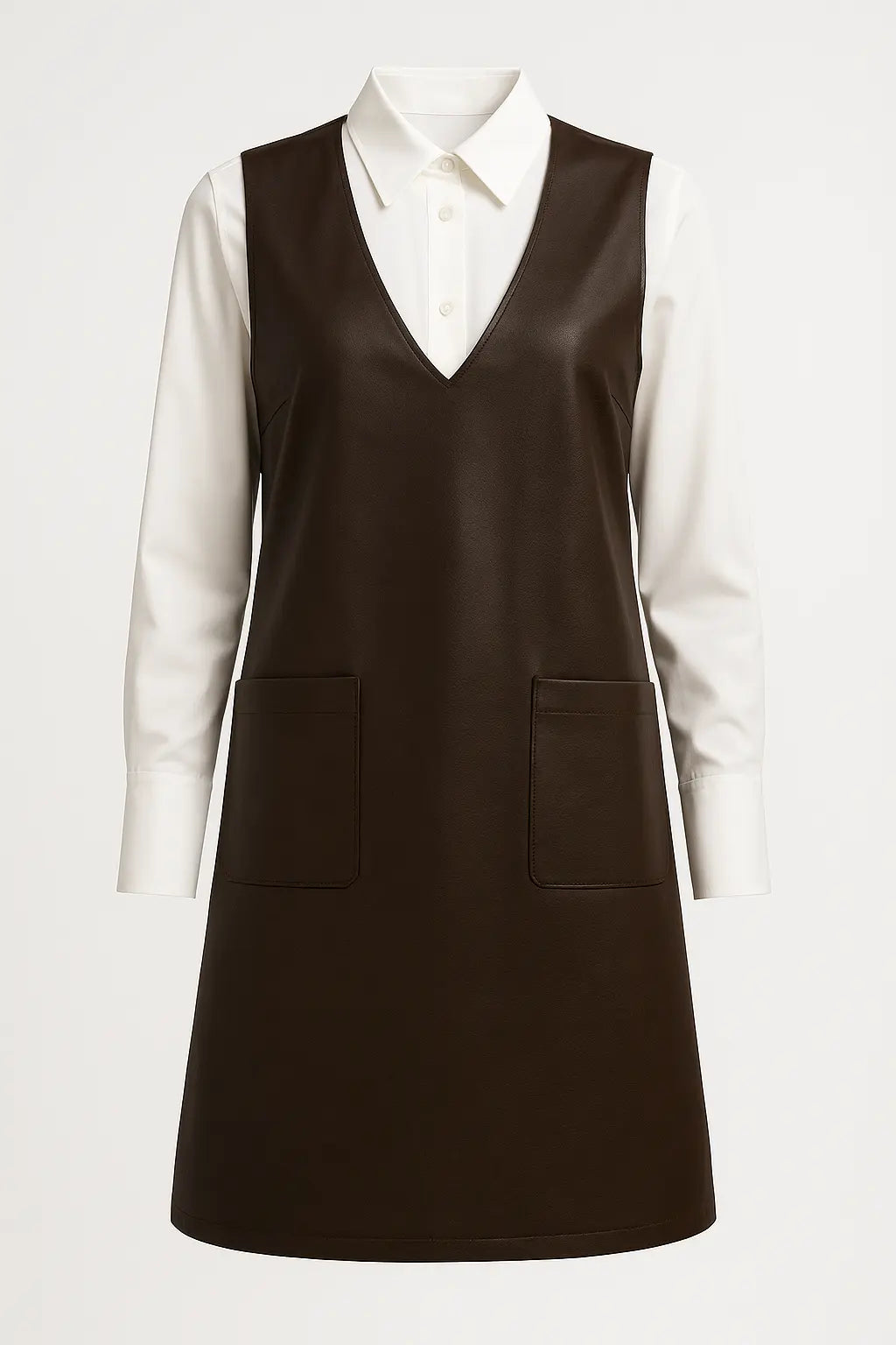 Abito in eco pelle con scollo a V DORABELLA