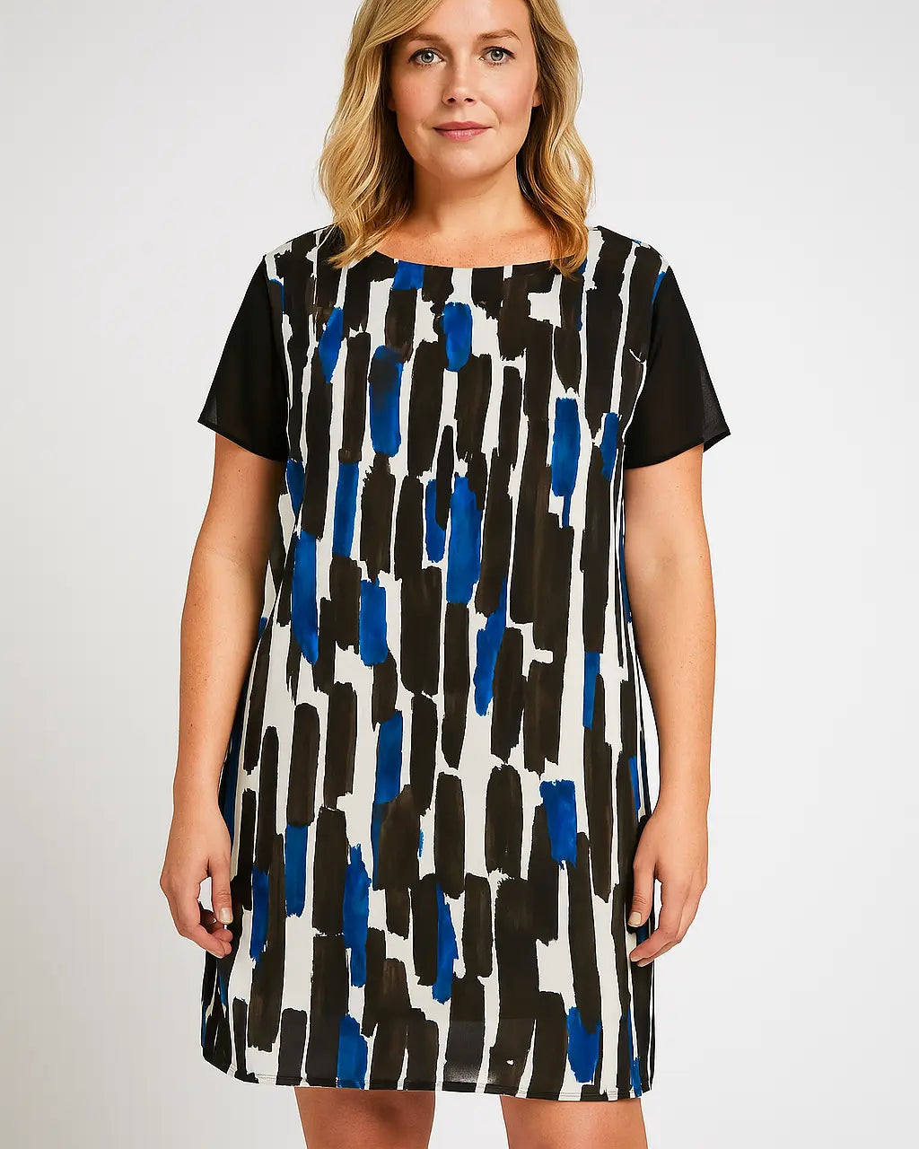 Abito in fantasia astratta BLU DORABELLA PIU'