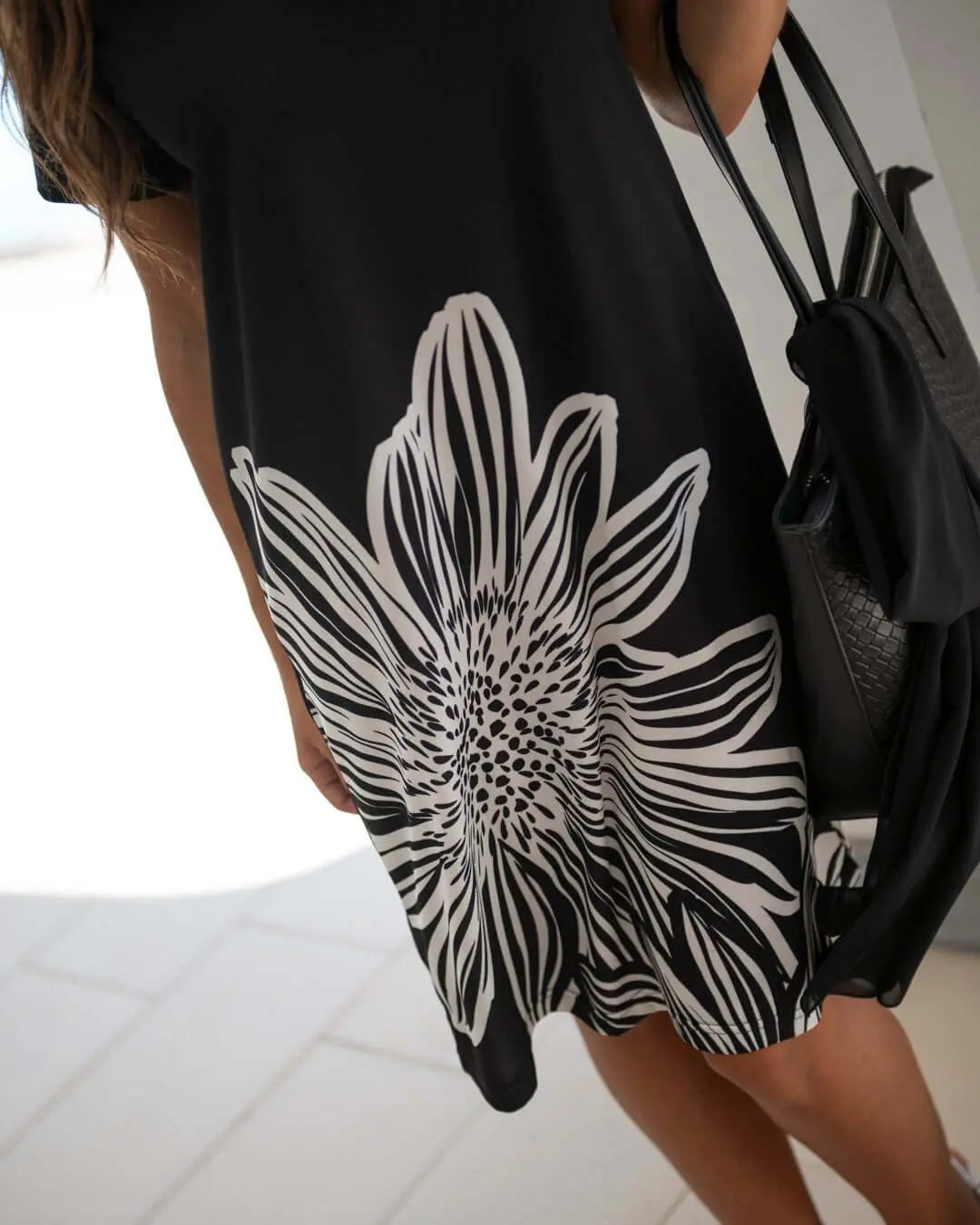 Abito in fantasia con profili neri NERO DORABELLA XXXL