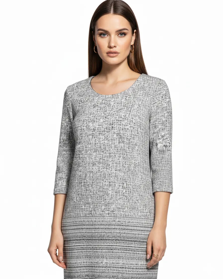 Abito in maglia BIANCO-NERO IRONICA