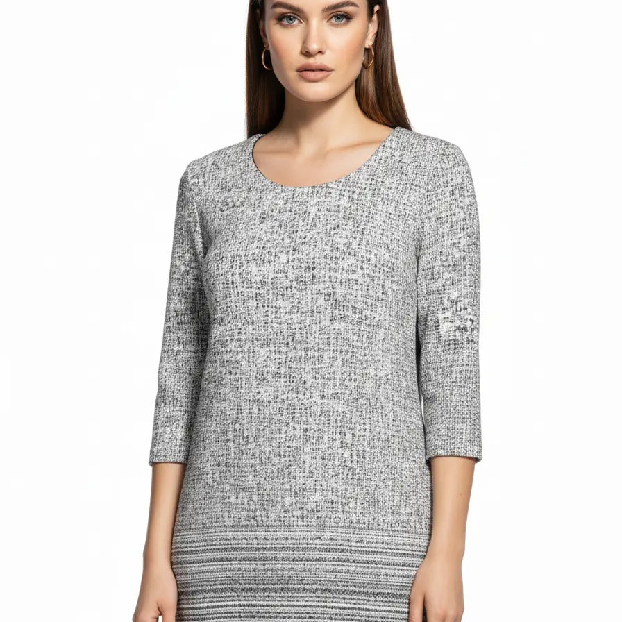 Abito in maglia BIANCO-NERO IRONICA