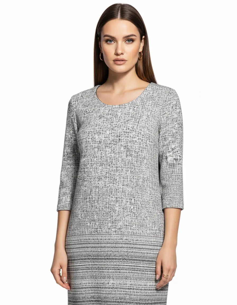 Abito in maglia BIANCO-NERO IRONICA
