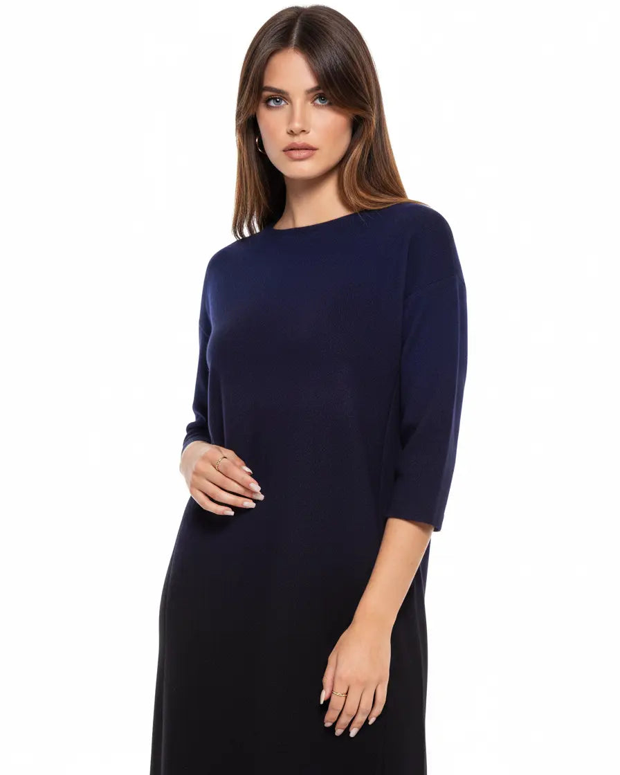 Abito in maglia NERO-BLU IRONICA