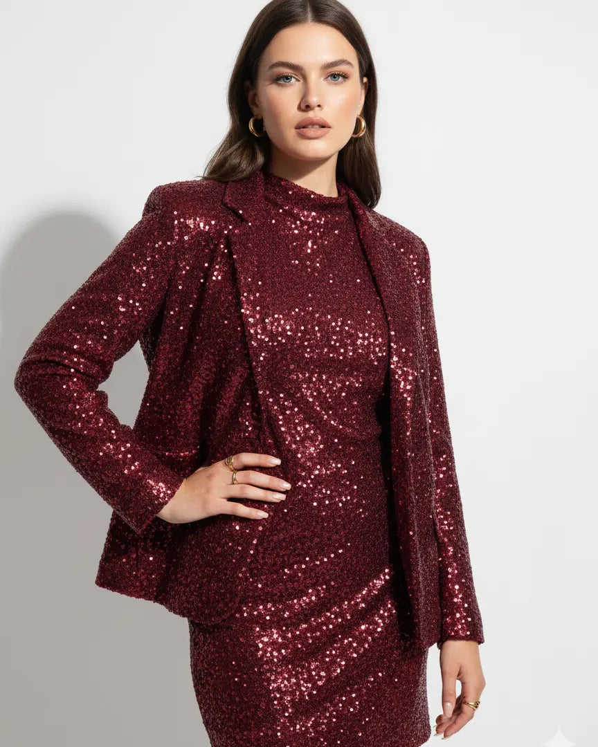 Abito in paillettes con apertura a goccia sul retro IRONICA