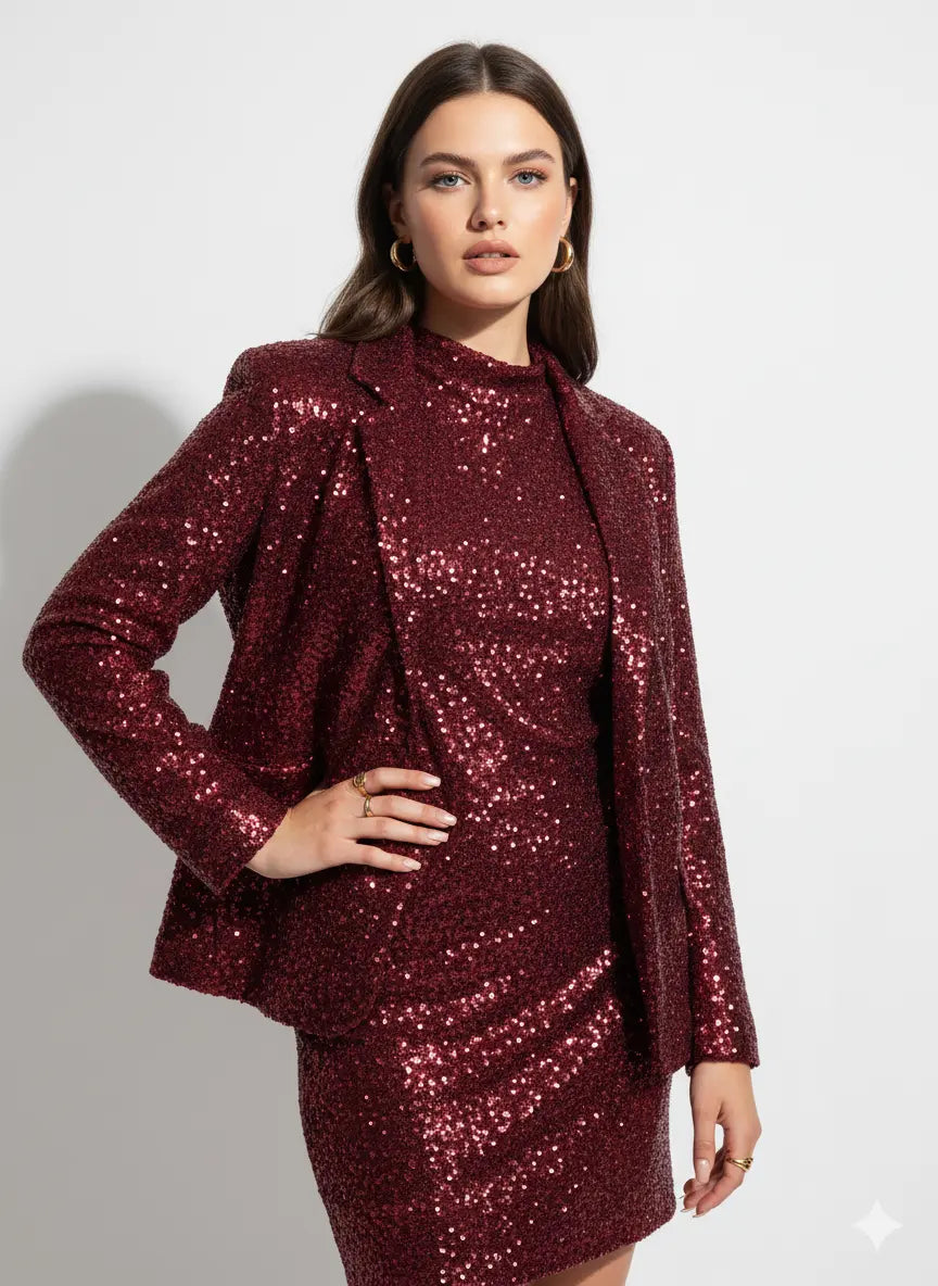 Abito in paillettes con apertura a goccia sul retro IRONICA