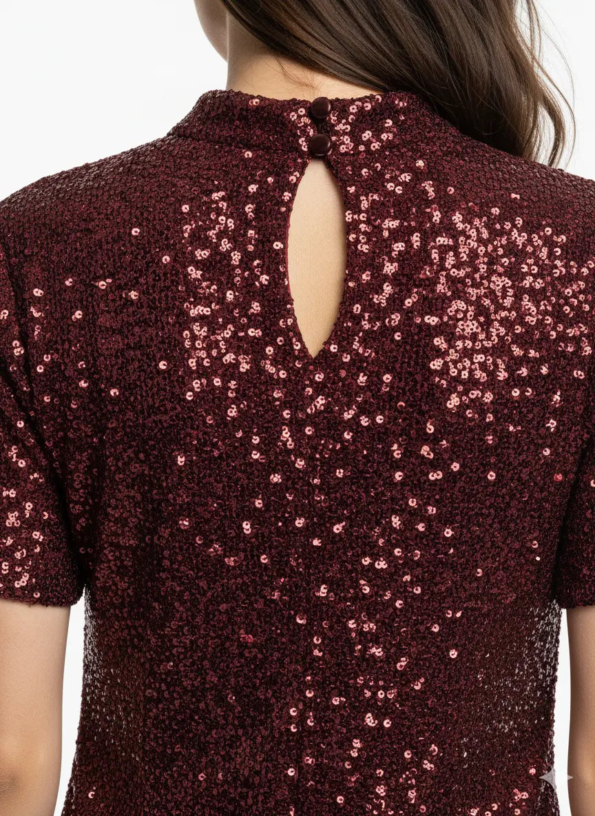 Abito in paillettes con apertura a goccia sul retro IRONICA
