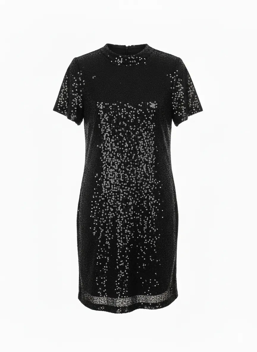 Abito in paillettes con apertura a goccia sul retro IRONICA M/L / Nero