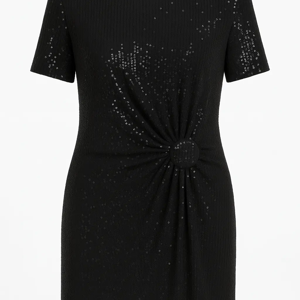 Abito in paillettes con arriccio frontale DORABELLA