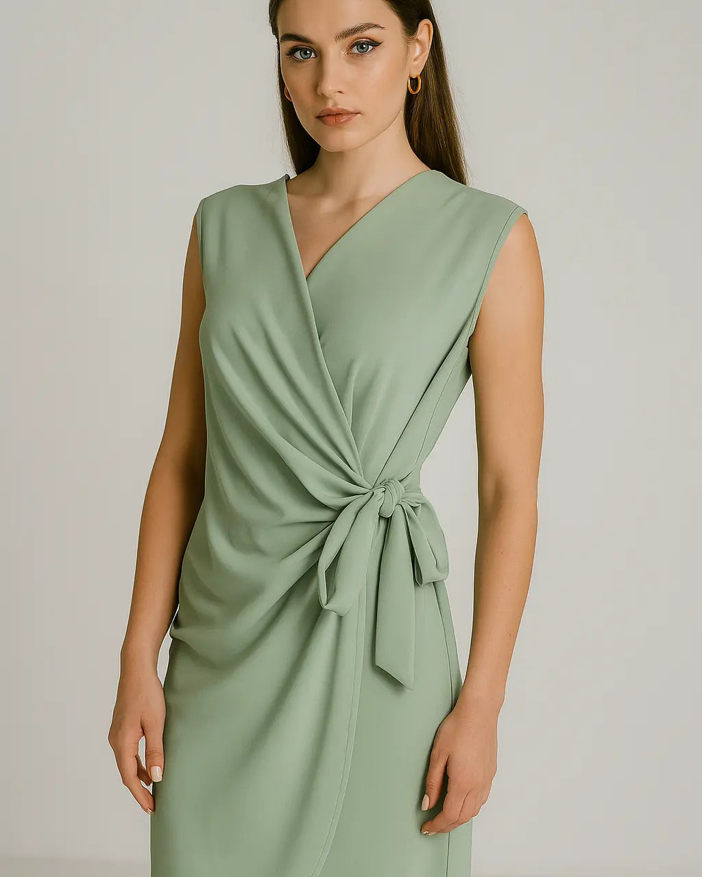 Abito incrociato con scollo a V in tessuto stretch Unica by Dorabella