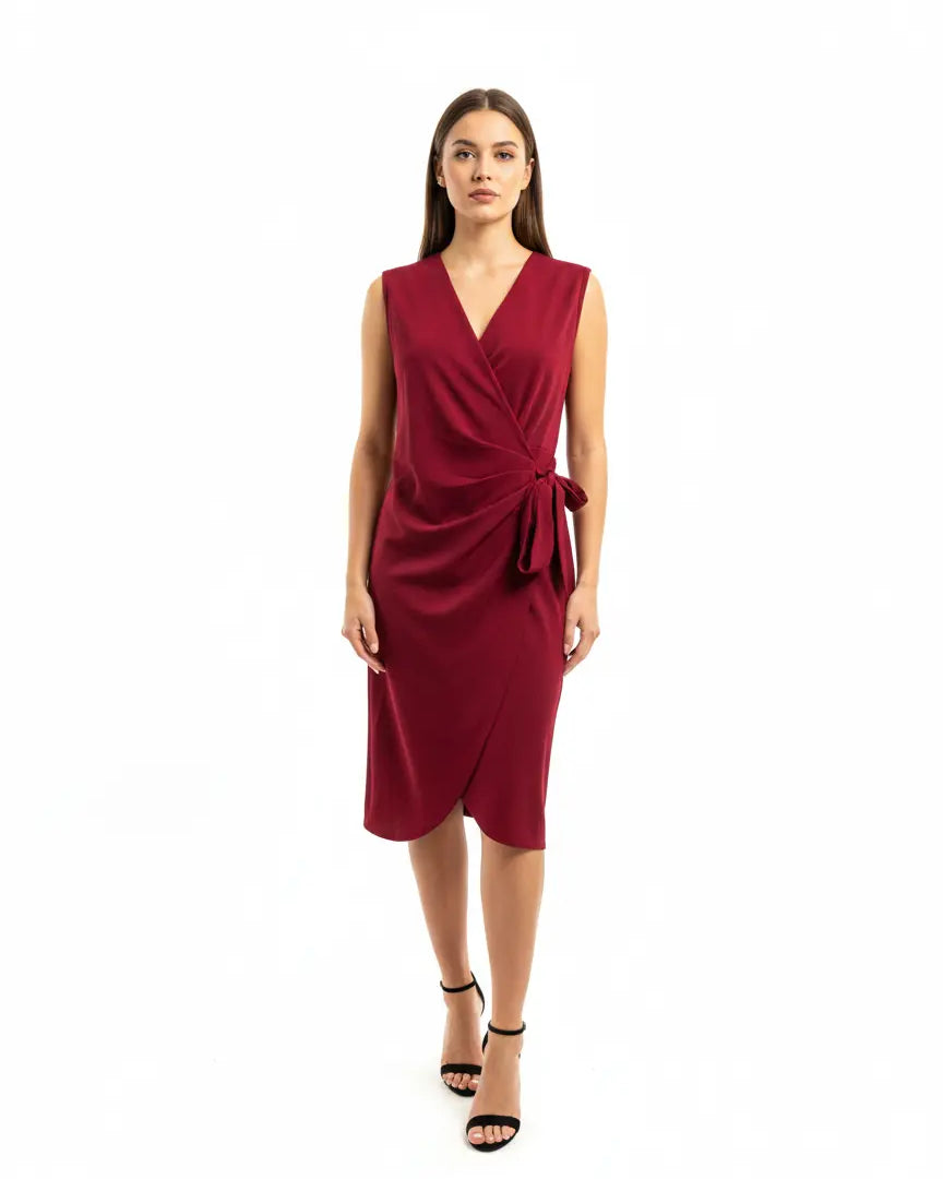 Abito incrociato con scollo a V in tessuto stretch Unica by Dorabella