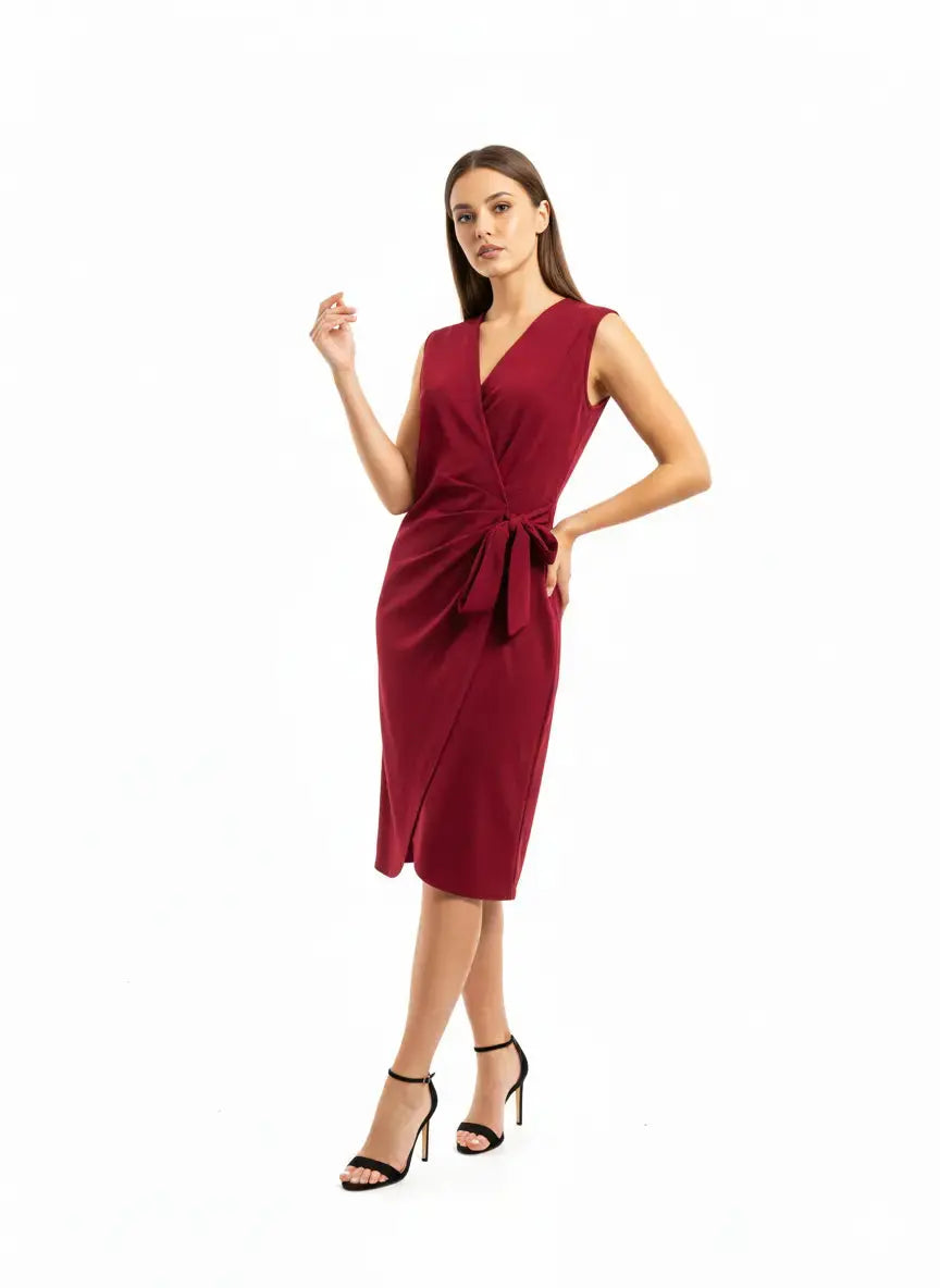 Abito incrociato con scollo a V in tessuto stretch Unica by Dorabella