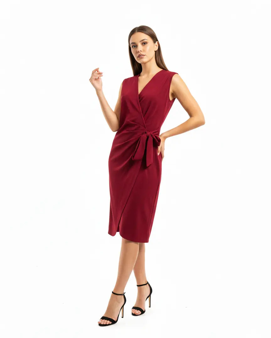 Abito incrociato con scollo a V in tessuto stretch Unica by Dorabella