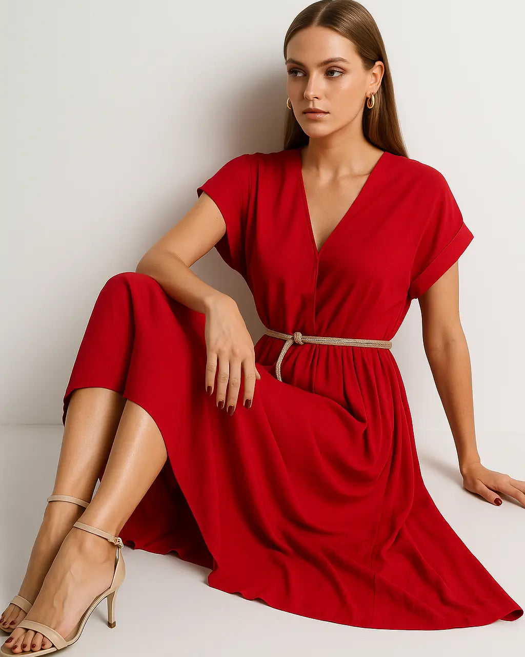 Abito kimono con scollo a V e cintura Unica by Dorabella