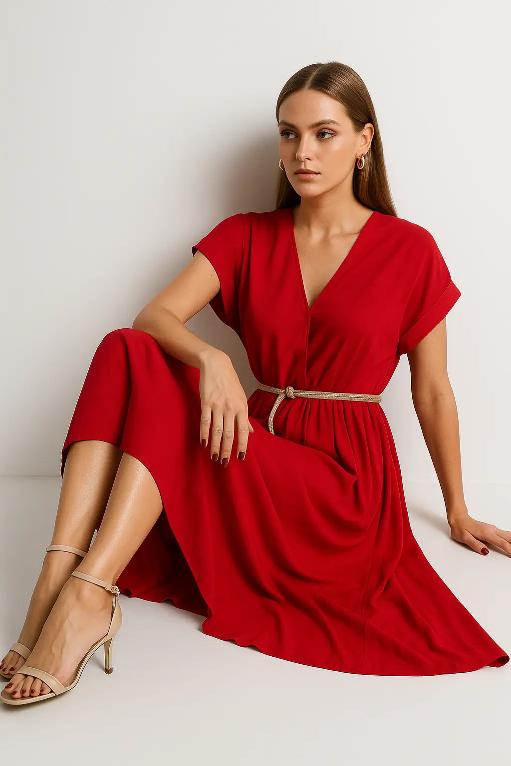 Abito kimono con scollo a V e cintura Unica by Dorabella