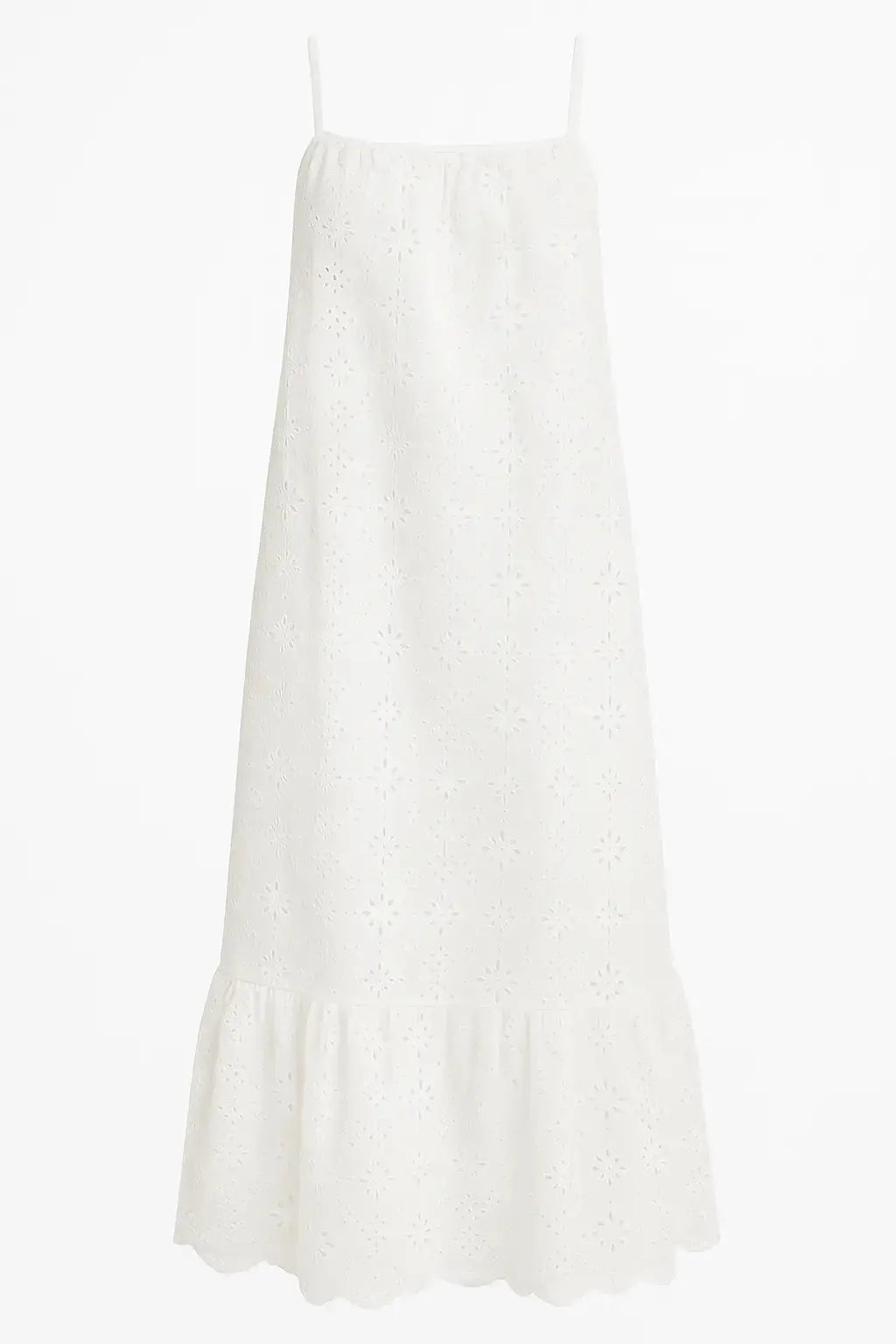 Abito lungo a bretelle in tessuto sangallo Unica by Dorabella