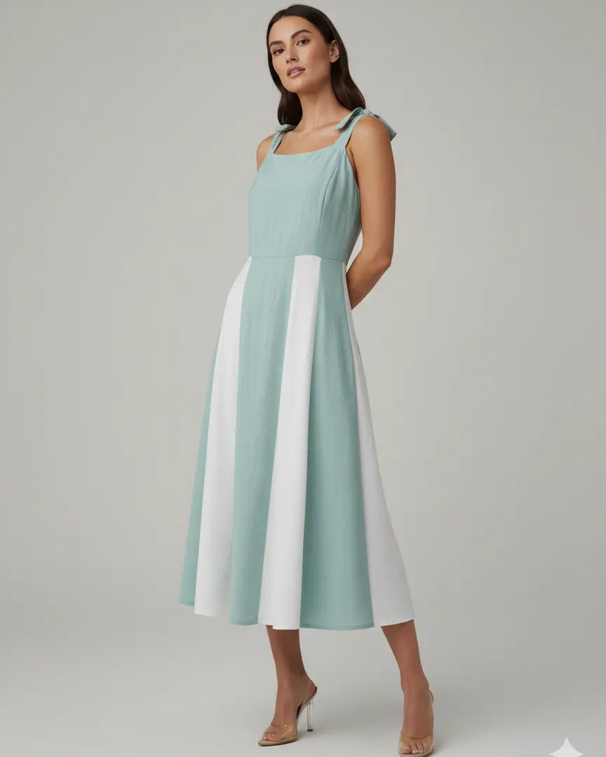 Abito lungo  corpino a fascia e gonna bicolor Unica by Dorabella