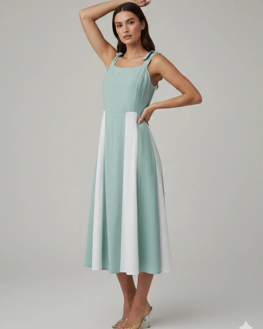 Abito lungo  corpino a fascia e gonna bicolor Unica by Dorabella