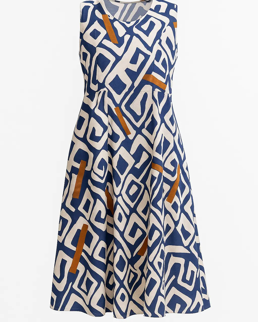 Abito lungo e svasato in cotone a fantasia DORABELLA XXL