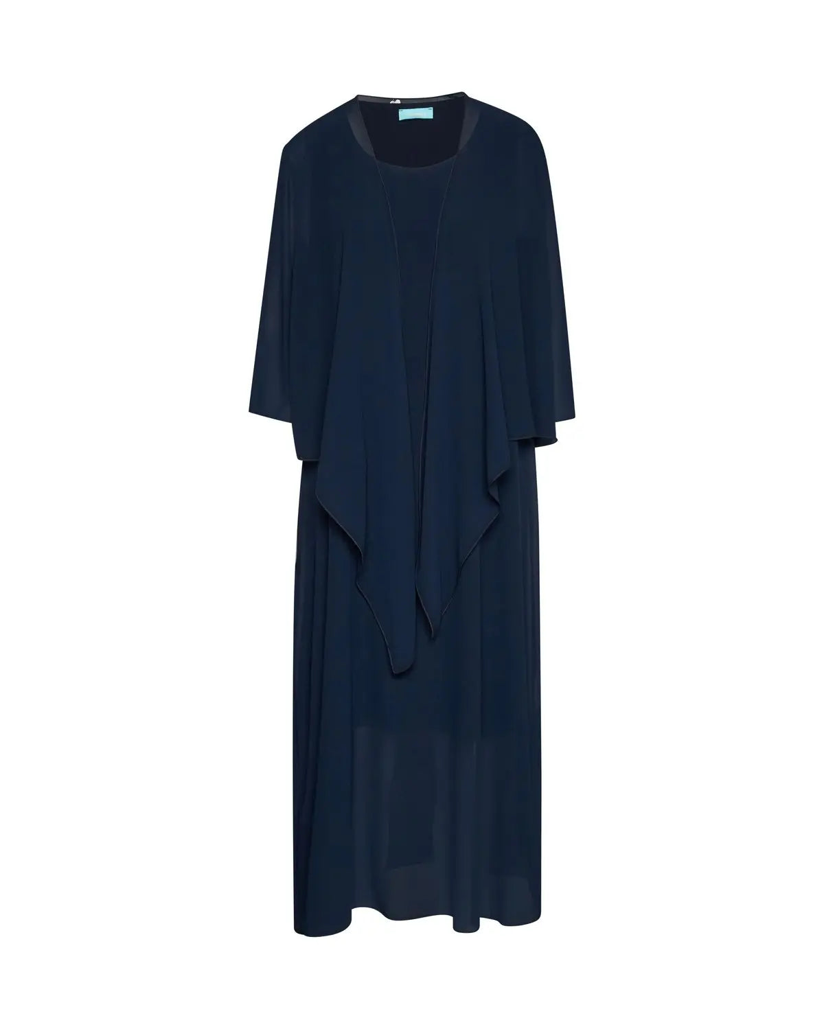 Abito lungo giromanica con spolvero BLU DORABELLA