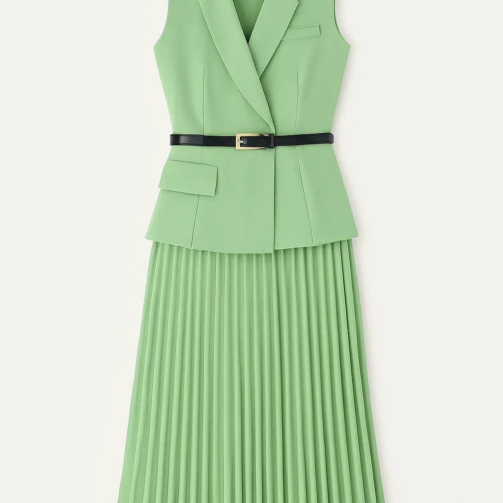 Abito lungo plissé senza maniche Unica by Dorabella