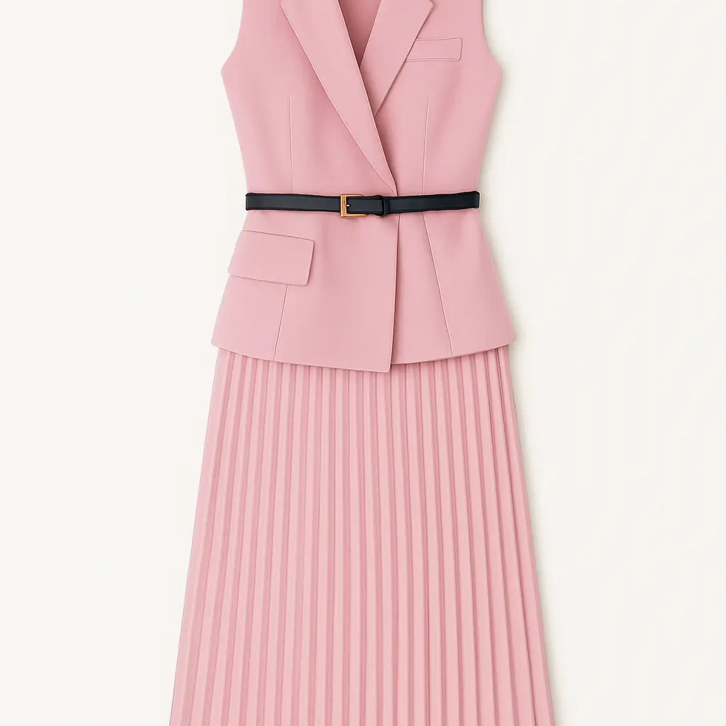 Abito lungo plissé senza maniche Unica by Dorabella