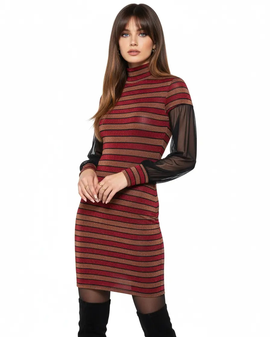 Abito lupetto tulle INDIA-TABACCO IRONICA