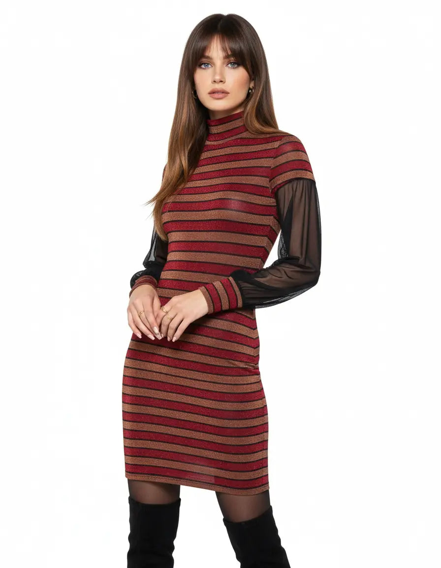 Abito lupetto tulle INDIA-TABACCO IRONICA