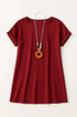 Abito mezza manica con collana accessorio Unica by Dorabella Taglia-Unica-Curvy-fino-alla-54-Rosso-India