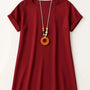 Abito mezza manica con collana accessorio Unica by Dorabella Taglia-Unica-Curvy-fino-alla-54-Rosso-India