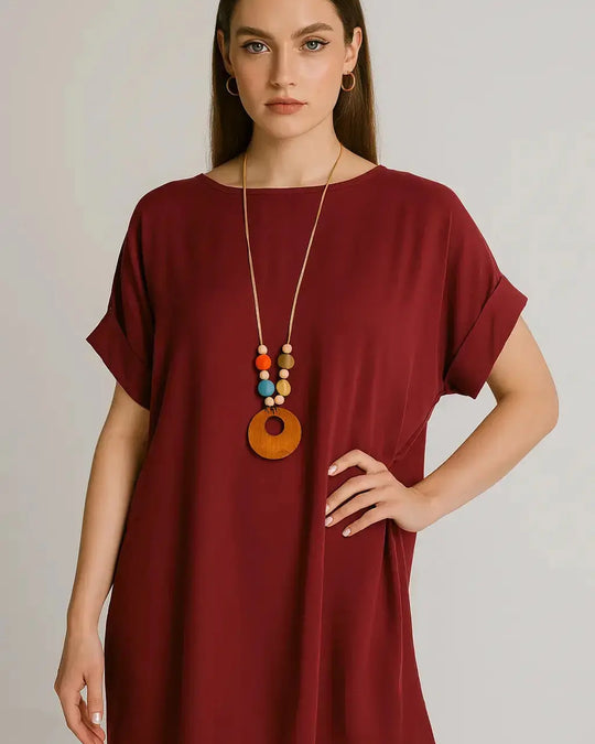 Abito mezza manica con collana accessorio Unica by Dorabella