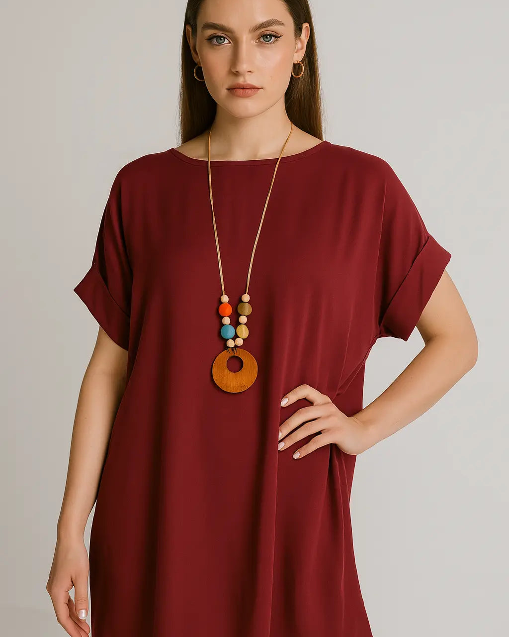 Abito mezza manica con collana accessorio Unica by Dorabella