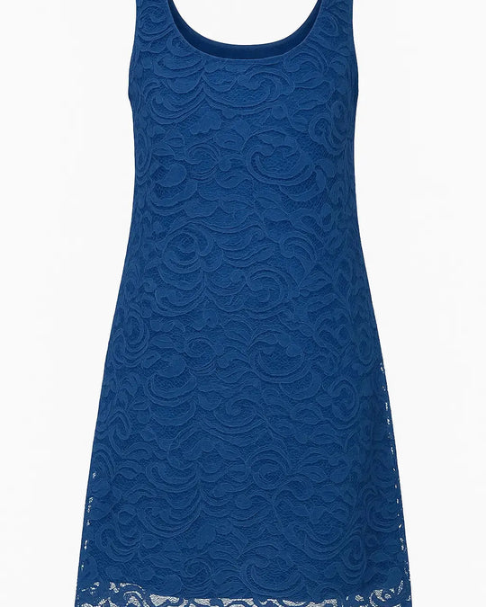 Abito midi a girocollo in pizzo DORABELLA Blu-XXL