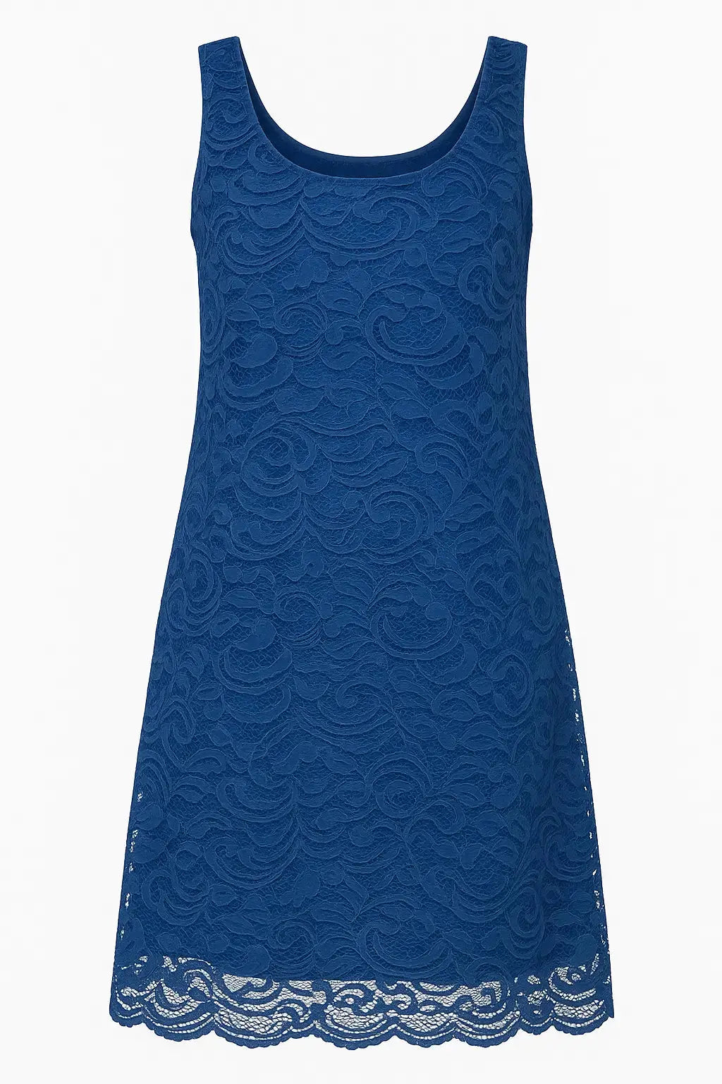 Abito midi a girocollo in pizzo DORABELLA Blu-XXL