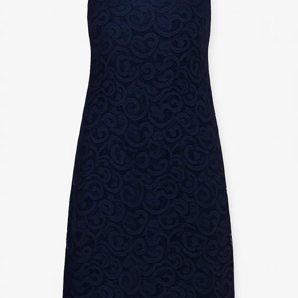 Abito midi a girocollo in pizzo DORABELLA Deep-Blue-Navy-XXL