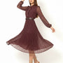 Abito midi con gonna plissé con fiocco e micro-cuori IRONICA