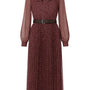 Abito midi con gonna plissé con fiocco e micro-cuori IRONICA Taglia unica (44/46 o M/L) / Vino