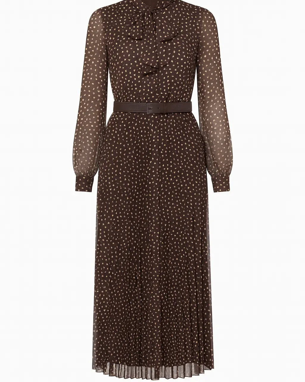 Abito midi con gonna plissé con fiocco e micro-cuori IRONICA