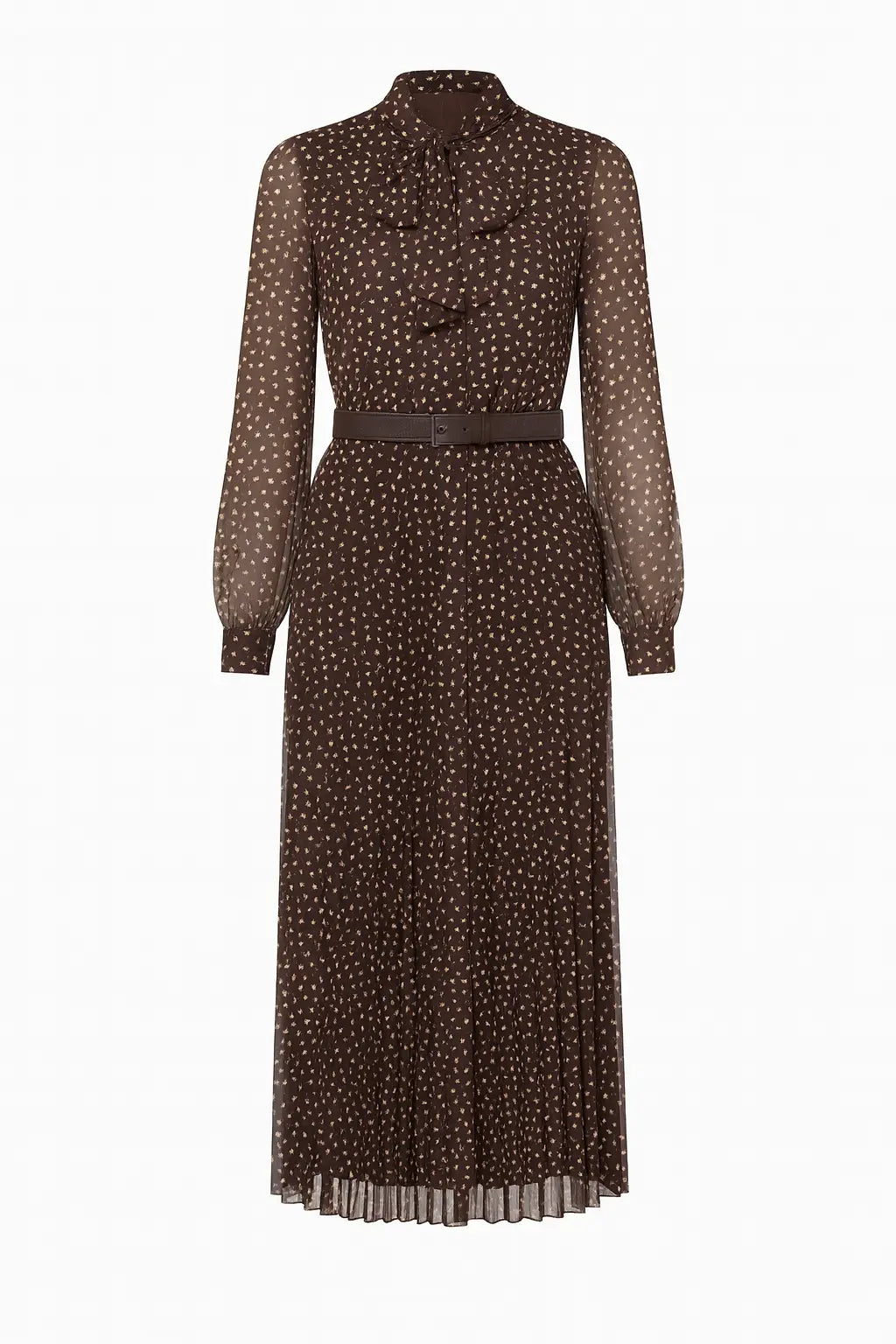 Abito midi con gonna plissé con fiocco e micro-cuori IRONICA