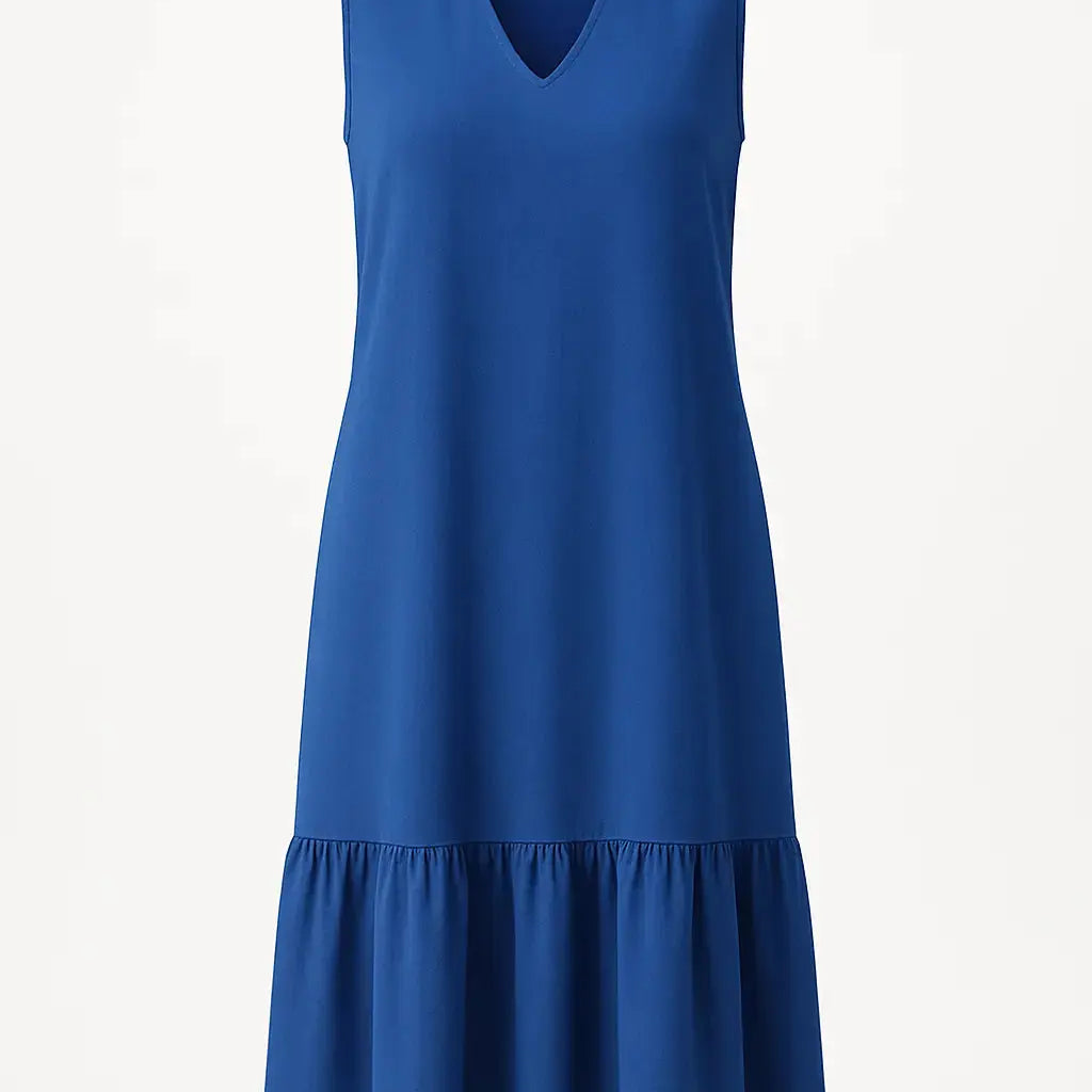 Abito midi giromanica con scollo a V DORABELLA Blu-Royal-XXL