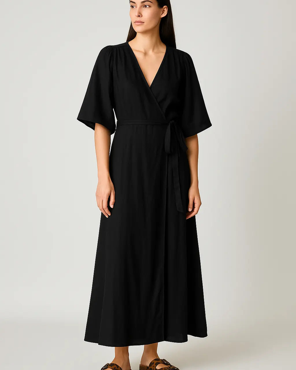 Abito midi incrociato e allacciato sul fianco Unica by Dorabella