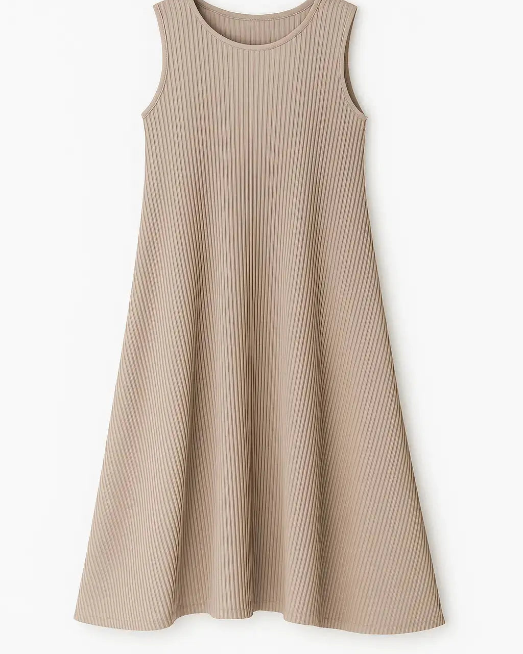 Abito plissettato giromanica Unica by Dorabella Fango-Taglia-Unica-Curvy-fino-alla-54