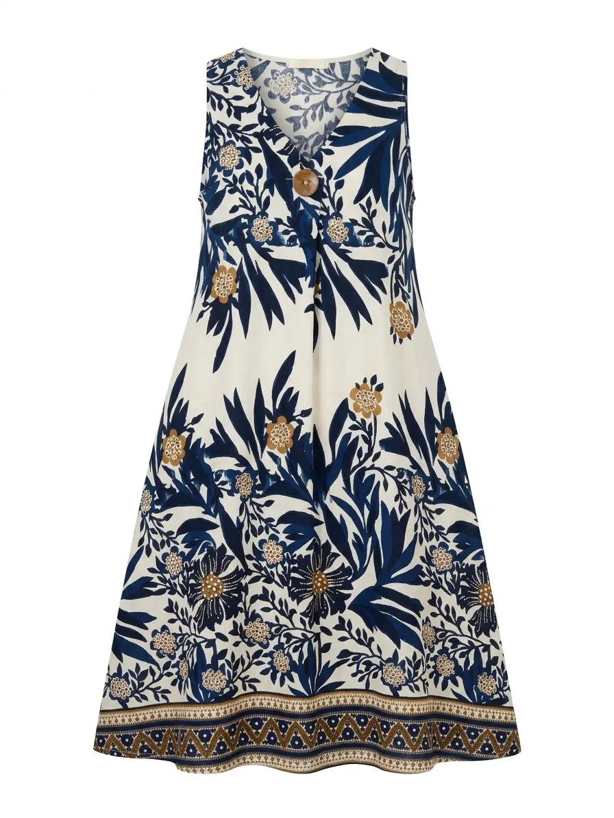 Abito scollo a V con bottone DORABELLA