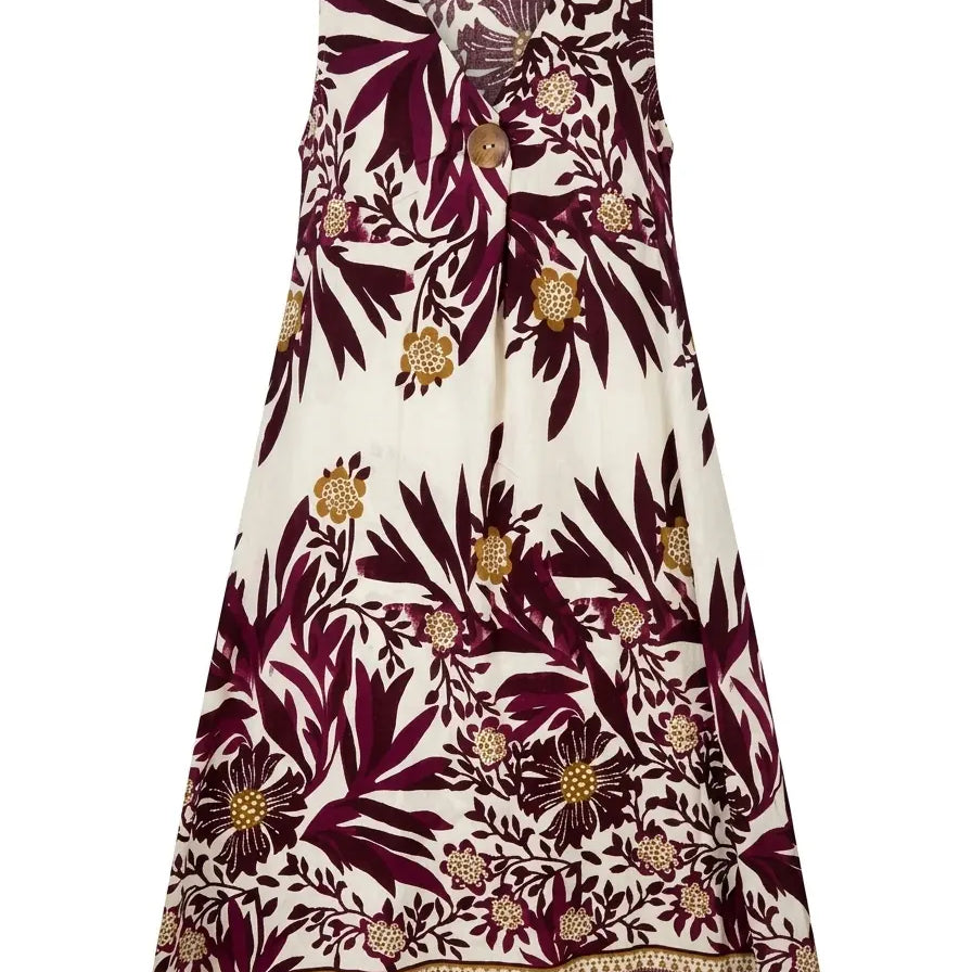 Abito scollo a V con bottone DORABELLA