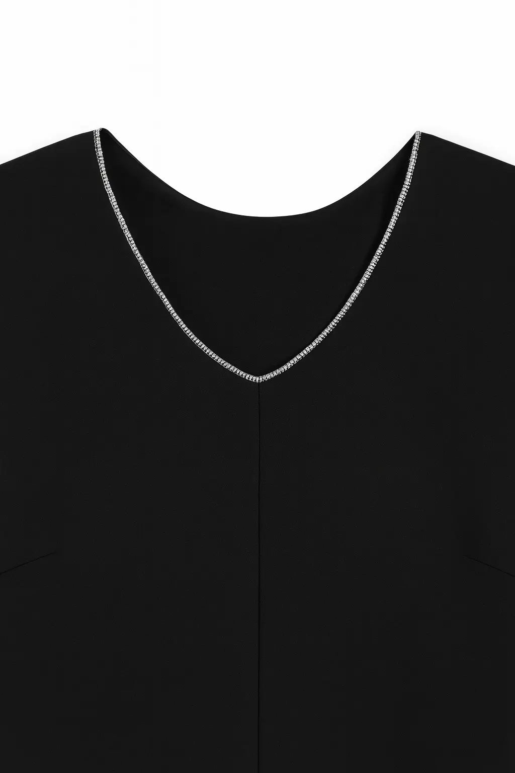 Abito scollo a "V" con ricamo di strass DORABELLA