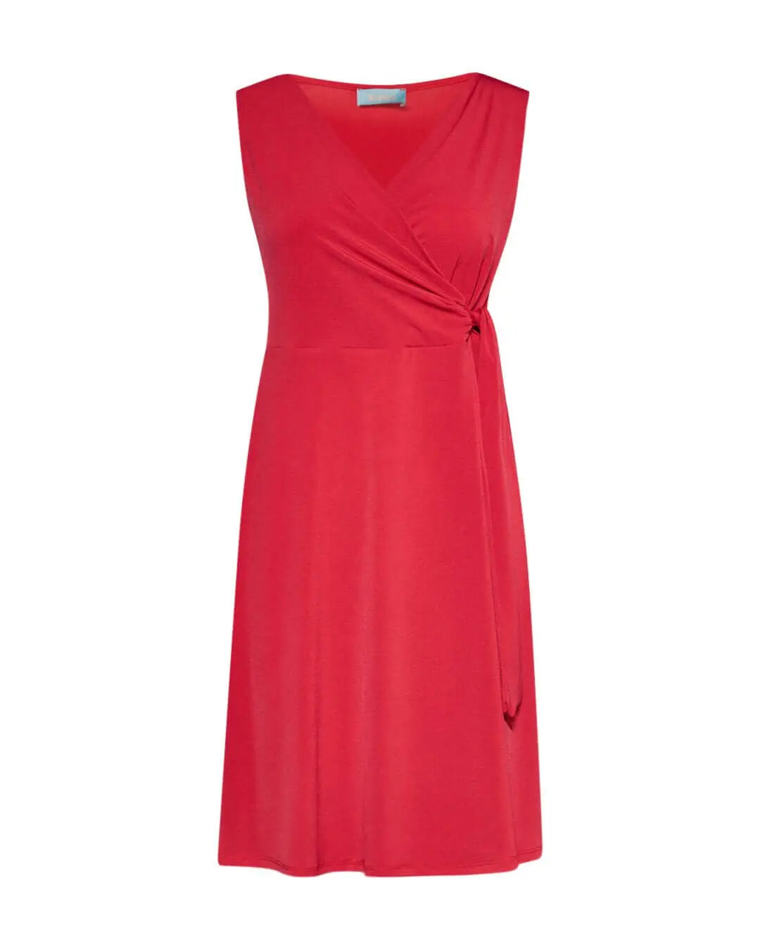 Abito smanicato midi in tinta unita a portafoglio ROSSO DORABELLA