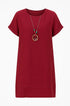 Abito tinta unita mezza manica Unica by Dorabella Rosso-India-Taglia-Unica-Curvy-fino-alla-54